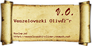 Veszelovszki Olivér névjegykártya